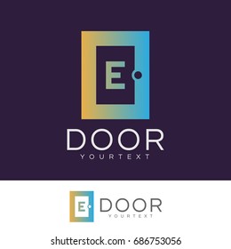 door initial Letter E Logo design