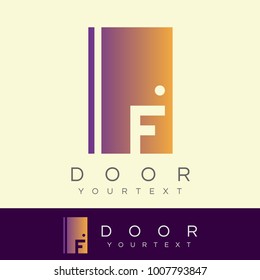 door initial Letter F Logo design