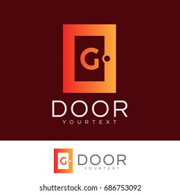 door initial Letter G Logo design