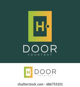 door initial Letter H Logo design