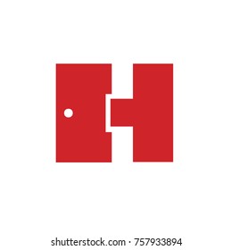 door initial Letter H Logo design