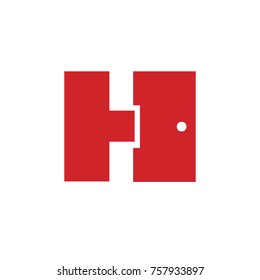 door initial Letter H Logo design