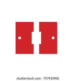 door initial Letter H Logo design