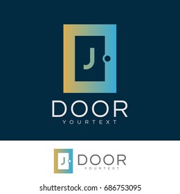 door initial Letter J Logo design