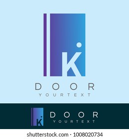door initial Letter K Logo design