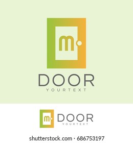 door initial Letter M Logo design