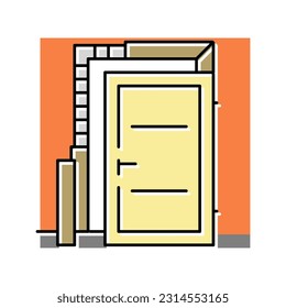 door installation color icon vector. door installation sign. isolated symbol illustration