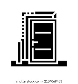 door installation glyph icon vector. door installation sign. isolated symbol illustration