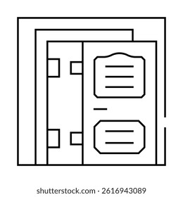 door installation line icon vector. door installation sign. isolated contour symbol black illustration