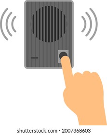 Door intercom isolated vector illustration.