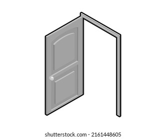 Door isometric design icon. Vector web illustration. 3d colorful concept