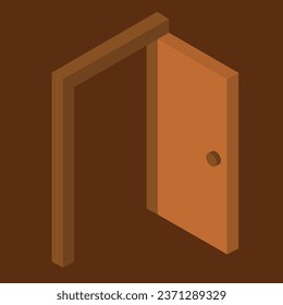 door isometric Pro vector illustration Isometric