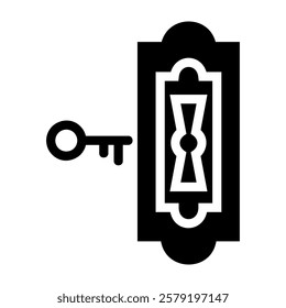 Door key hole icons. Security, protection concept. Vector illustration isolated on white background