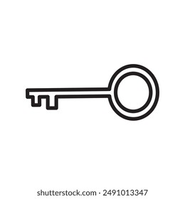Türschlüssel-Symbol (2) Schwarze Linie Art Vektorgrafik-Logo
