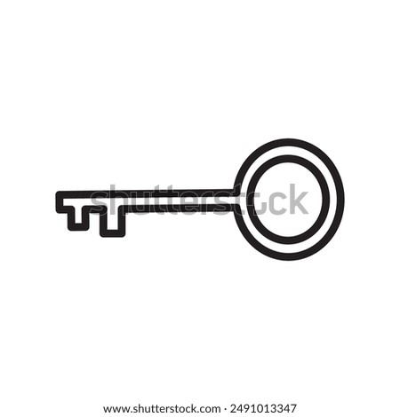 Door key icon (2) Black line art vector logo