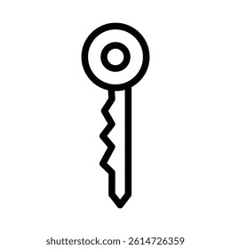 Door key icon black and white vector sign