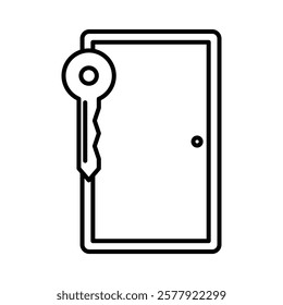 Door key icon Flat illustration sign