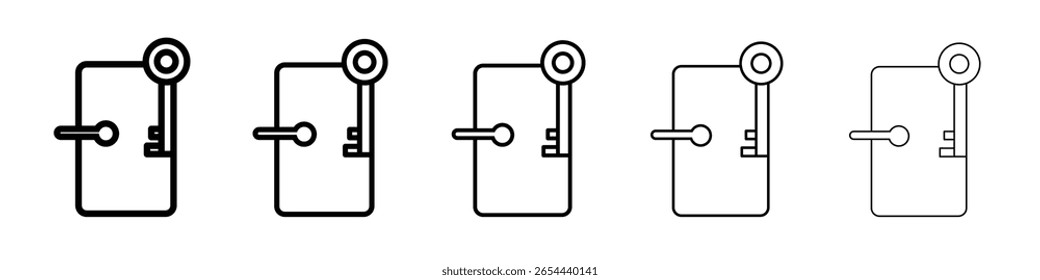 Door key icon flat illustration set logo