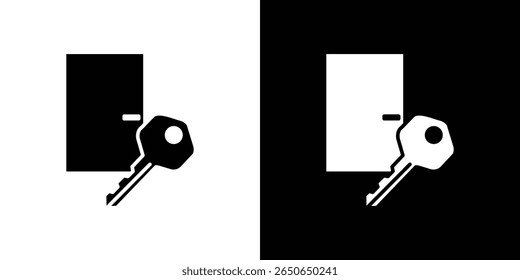 Icono de la llave de la puerta Vector plano aislado en el contorno