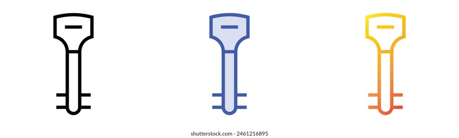 door key icon. Linear, Blue Fill and Gradient Style Design Isolated On White Background