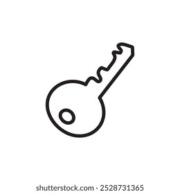 Door key icon Outline vector for web ui