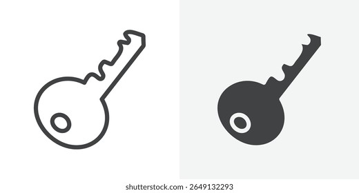Door key icon Outline vector sign