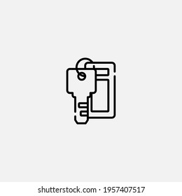 Door key icon sign vector,Symbol, logo illustration for web and mobile