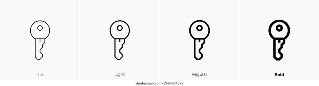 door key icon. Thin, Light Regular And Bold style design isolated on white background