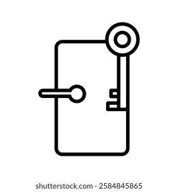Door key icon Thin line art isolated