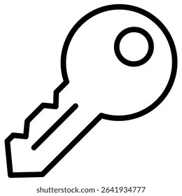 Door key icon Thin line vector design