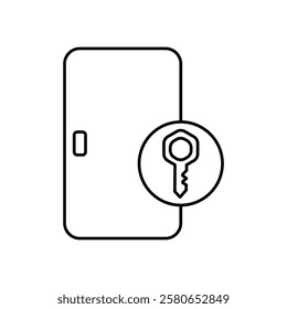 Door key icon Vector logo set flat