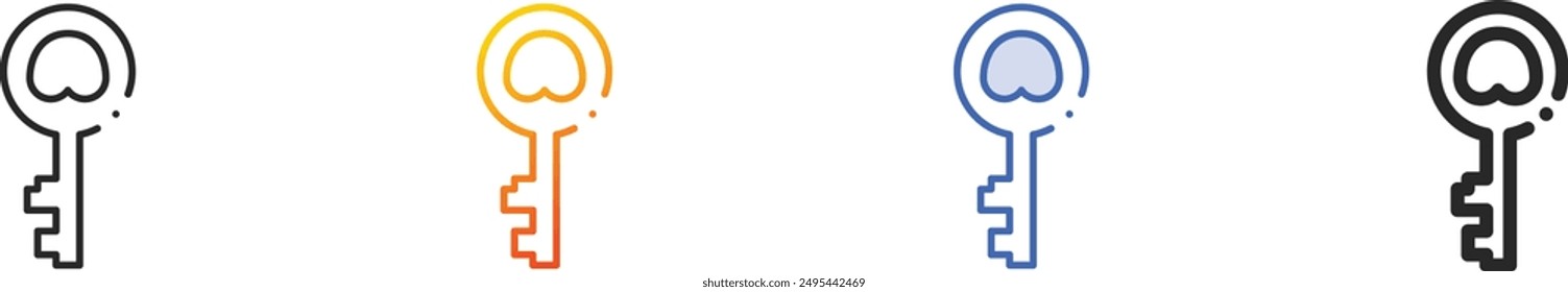 door key icon.Thin Linear, Gradient, Blue Stroke and bold Style Design Isolated On White Background