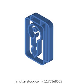 Door key isometric left top view 3D icon
