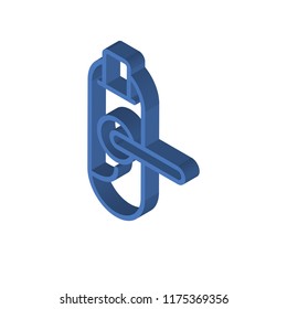 Door key isometric left top view 3D icon
