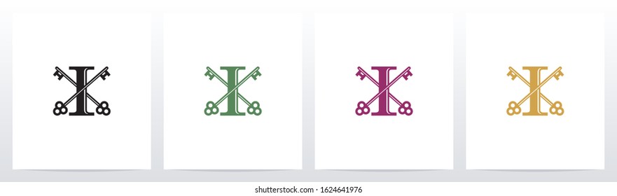 Door Key On Letter Logo Design I