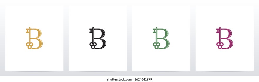 Door Key On Letter Logo Design B