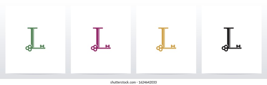 Door Key On Letter Logo Design L