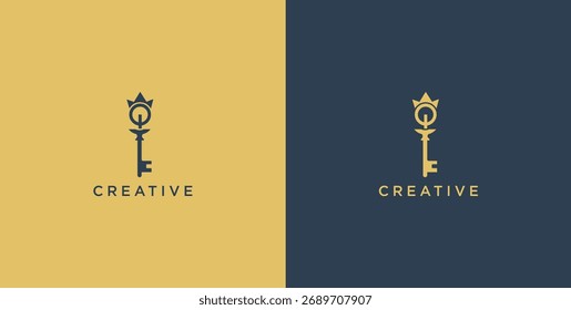 Llave de la puerta en el diseño del logotipo de la letra