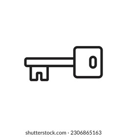 Ilustrador del vector de iconos de contorno de la tecla de la puerta