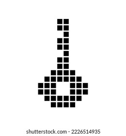 Door key. Simple pixel art and dot style. Vector illustration. 