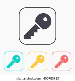 door key vector color icon set 