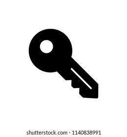 Door key vector icon, flat sign for web design. Symbol, logo illustration. Vector graphics.