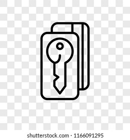 Door key vector icon isolated on transparent background, Door key logo concept