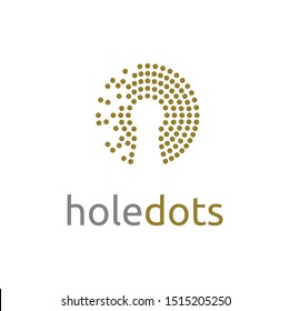 Door Keyhole with dots halftone pattern logo design