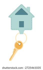 Chaveta das chaves da porta. Anel com trinket, chaveiros plástico tag pendurado no chaveiro. Casa, apartamento ou acessórios de bloqueio de quarto. Vetor plano de desenhos animados isolado sobre fundo branco
