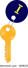 Door keys white background .