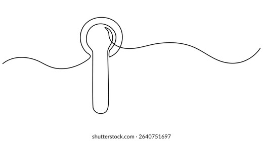 Door knob continuous one line drawing, Door outline drawing illustration. one continuous line drawing of opened door, Continuous one line drawing of Opened door design hope, success