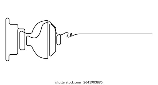  Door knob continuous one line drawing, Door outline drawing illustration. one continuous line drawing of opened door, Continuous one line drawing of Opened  design. Opened door - hope, success. 