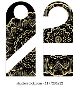 Door knob or hanger sign with floral mandala design. cartoon vector illustration