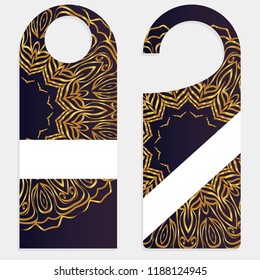 Door knob or hanger sign with floral mandala design.